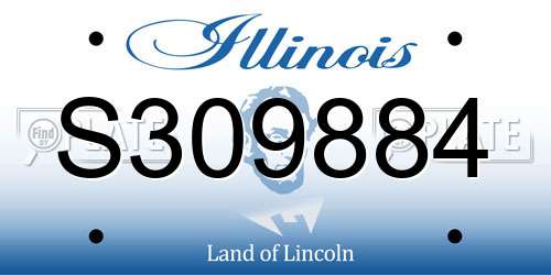 S309884 Illinois License Plate