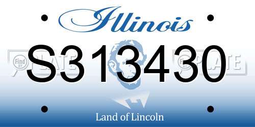 S313430 Illinois License Plate