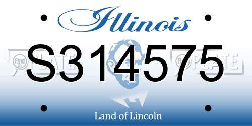 S314575 Illinois License Plate