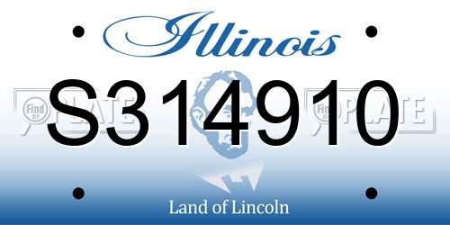 S314910 Illinois License Plate