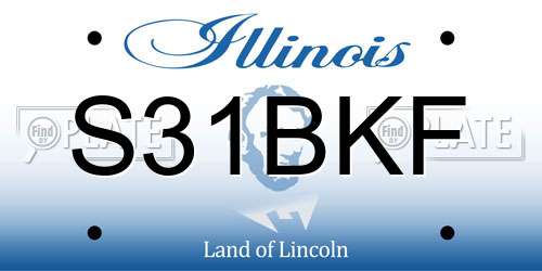 S31BKF Illinois License Plate