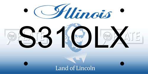 S31OLX Illinois License Plate