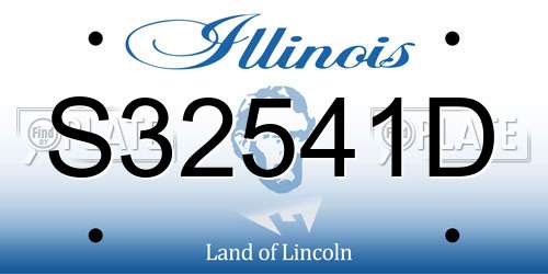 S32541D Illinois License Plate