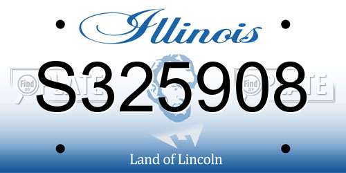S325908 Illinois License Plate