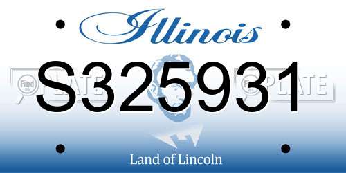 S325931 Illinois License Plate
