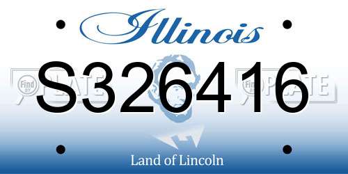 S326416 Illinois License Plate