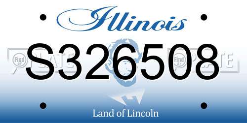 S326508 Illinois License Plate