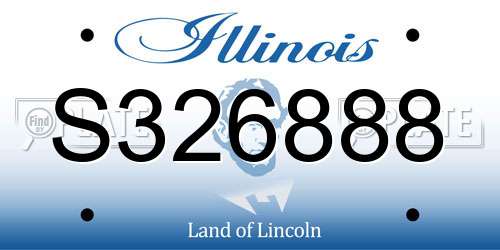 S326888 Illinois License Plate
