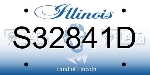 S32841D Illinois License Plate