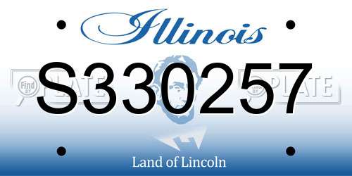 S330257 Illinois License Plate