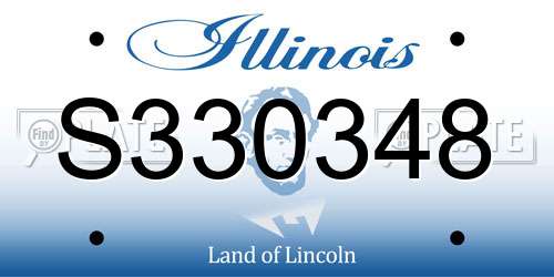 S330348 Illinois License Plate