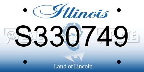 S330749 Illinois License Plate