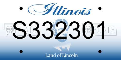 S332301 Illinois License Plate