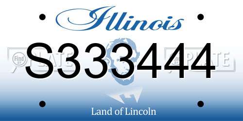 S333444 Illinois License Plate