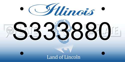 S333880 Illinois License Plate