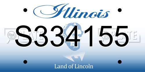 S334155 Illinois License Plate