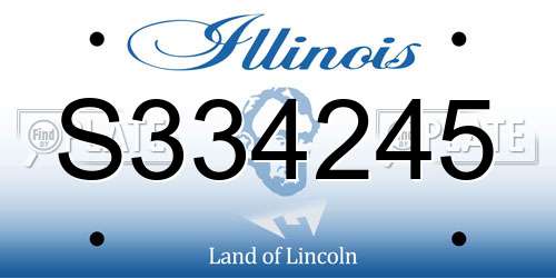 S334245 Illinois License Plate