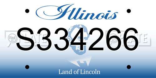 S334266 Illinois License Plate