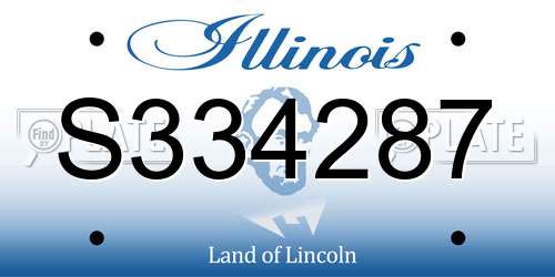 S334287 Illinois License Plate