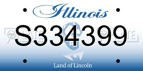 S334399 Illinois License Plate