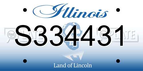 S334431 Illinois License Plate
