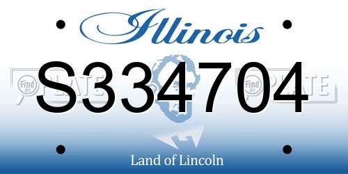 S334704 Illinois License Plate