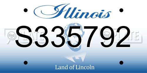 S335792 Illinois License Plate