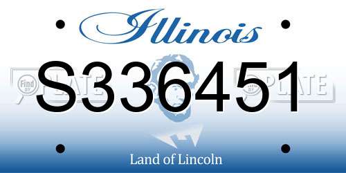 S336451 Illinois License Plate