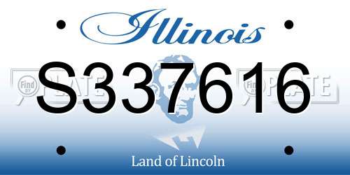 S337616 Illinois License Plate