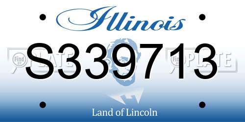 S339713 Illinois License Plate