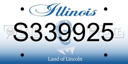 S339925 Illinois License Plate