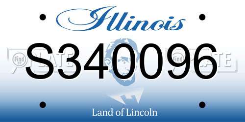 S340096 Illinois License Plate