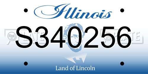 S340256 Illinois License Plate