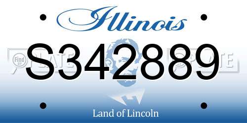 S342889 Illinois License Plate