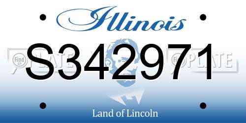S342971 Illinois License Plate