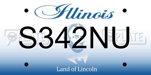 S342NU Illinois License Plate