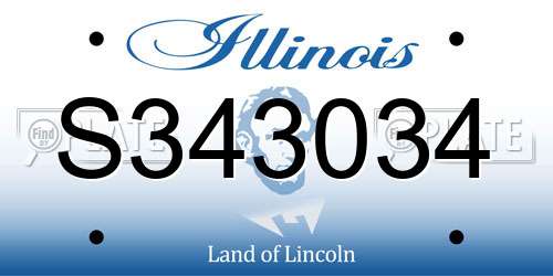 S343034 Illinois License Plate