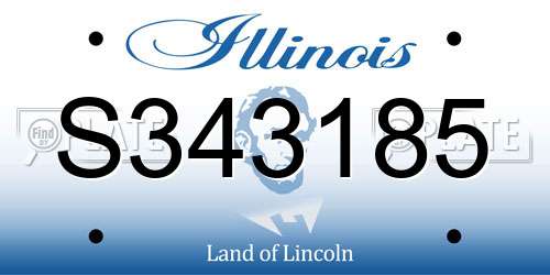 S343185 Illinois License Plate