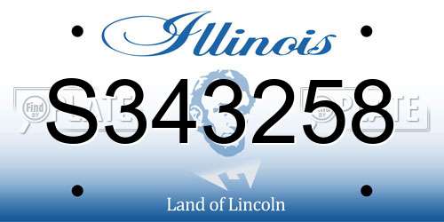 S343258 Illinois License Plate