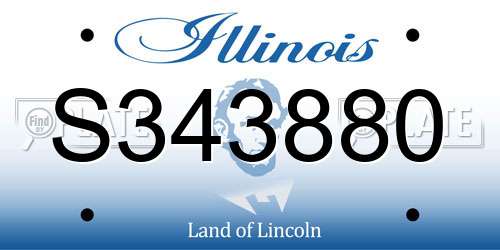 S343880 Illinois License Plate