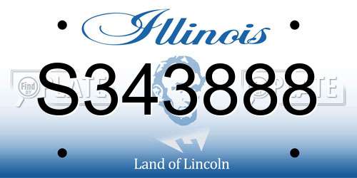 S343888 Illinois License Plate