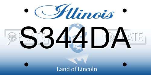 S344DA Illinois License Plate
