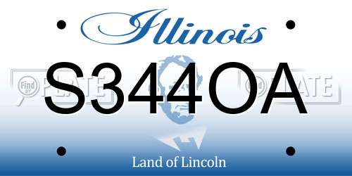 S344OA Illinois License Plate