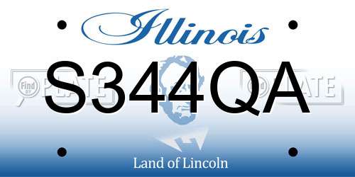 S344QA Illinois License Plate