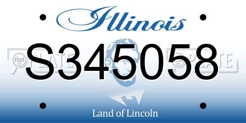 S345058 Illinois License Plate