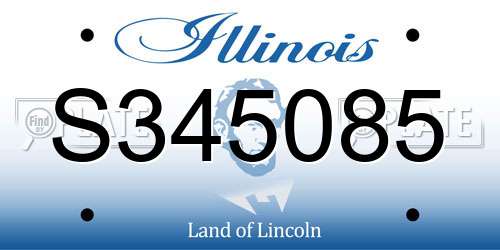 S345085 Illinois License Plate