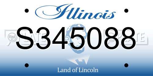S345088 Illinois License Plate