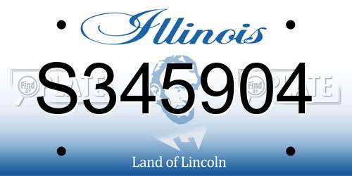 S345904 Illinois License Plate