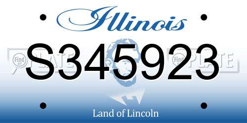 S345923 Illinois License Plate