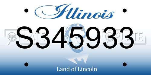 S345933 Illinois License Plate